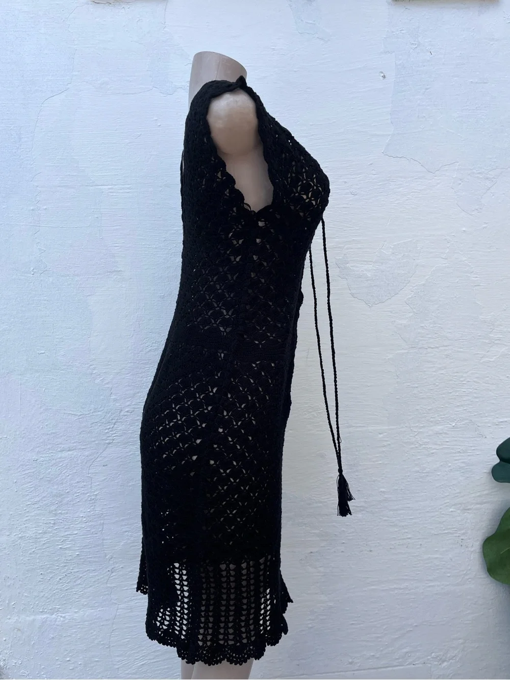 Helen Jon Black Crochet cover up and String Bikini Bottom - Picture 3 of 11